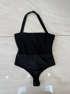 superdown Black Halter-Style One-Piece top